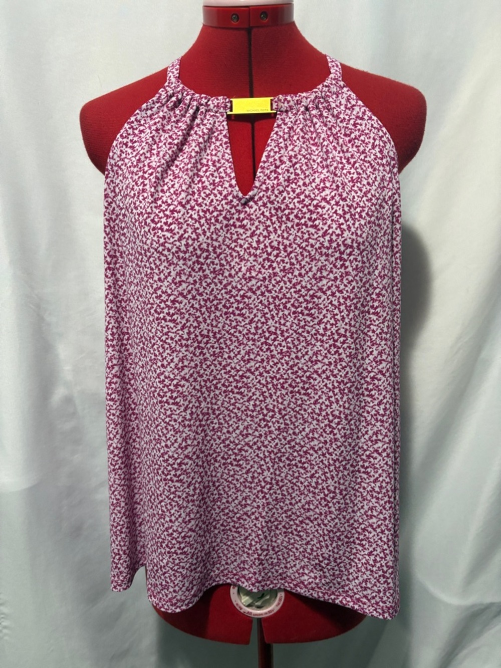 Michael Kors Pink Micro-Print Halter Top